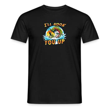 I'll hook you up. Fishing, Fishing - Men's T-Shirt - black - Front - AI Model Male 178 light (178cm)
