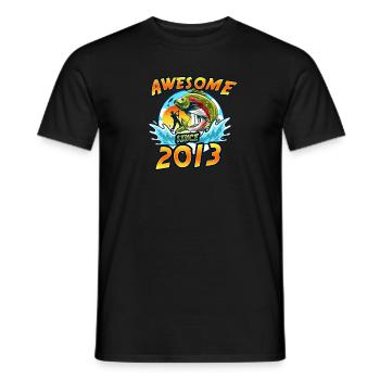 Awesome since 2013. Angel, Angler Geburtstag - Männer T-Shirt - Schwarz - Vorne - AI Model Male 178 light (178cm)