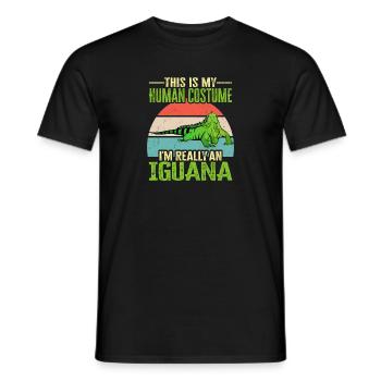 Leguan Eidechse Reptil Herpetologe - Männer T-Shirt - Schwarz - Vorne - AI Model Male 178 light (178cm)