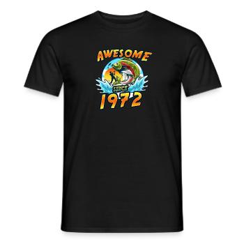 Awesome since 1972. Angel, Angler's Birthday - Men's T-Shirt - black - Front - AI Model Male 178 light (178cm)