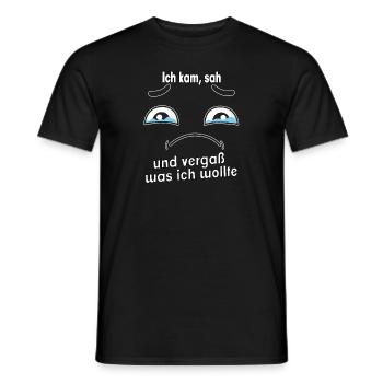 Ich kam, sah und vergaß was ich wollte. - Männer T-Shirt - Schwarz - Vorne - AI Model Male 178 light (178cm)