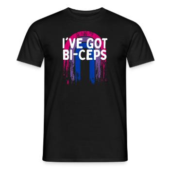J’ai Bi-Ceps Bisexuel LGBTQ Bi Pride LGBT - T-shirt homme - noir - Devant - AI Model Male 178 light (178cm)
