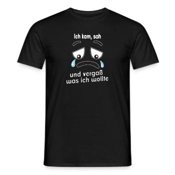 Ich kam, sah und vergaß was ich wollte. - Männer T-Shirt - Schwarz - Vorne - AI Model Male 178 light (178cm)