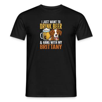 French Brittany Spaniel Epagneul Breton Gift - Men's T-Shirt - black - Front - AI Model Male 178 light (178cm)