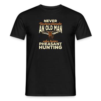 Pheasant hunting Pheasant Bird hunting Bird hunters - Men's T-Shirt - black - Front - AI Model Male 178 light (178cm)