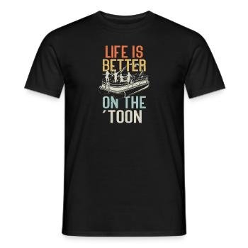 Pontonboot Kapitän Bootfahren See Pontoon - Männer T-Shirt - Schwarz - Vorne - AI Model Male 178 light (178cm)