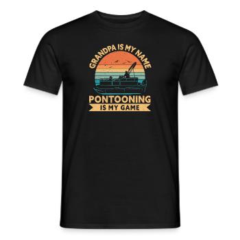 Pontonboot Kapitän Bootfahren See Pontoon - Männer T-Shirt - Schwarz - Vorne - AI Model Male 178 light (178cm)