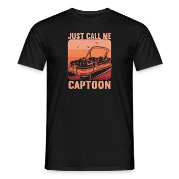 Pontonboot Kapitän Bootfahren See Pontoon - Männer T-Shirt - Schwarz - Vorne - AI Model Male 178 light (178cm)