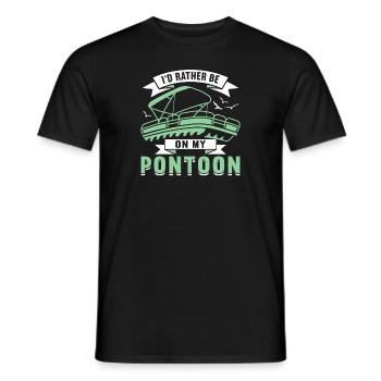 Pontonboot Kapitän Bootfahren See Pontoon - Männer T-Shirt - Schwarz - Vorne - AI Model Male 178 light (178cm)