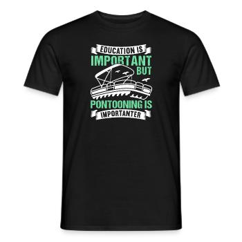 Pontonboot Kapitän Bootfahren See Pontoon - Männer T-Shirt - Schwarz - Vorne - AI Model Male 178 light (178cm)