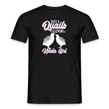 Cadeau d’amoureux des oiseaux de caille - T-shirt homme - noir - Devant - AI Model Male 178 light (178cm)