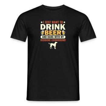 Redbone Coonhound Hund Geschenk - Männer T-Shirt - Schwarz - Vorne - AI Model Male 178 light (178cm)
