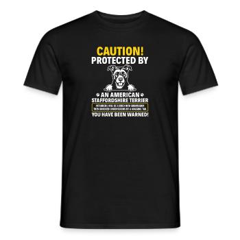 American Staffordshire Bull Terrier Staffy Dog - Men's T-Shirt - black - Front - AI Model Male 178 light (178cm)