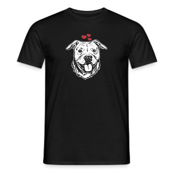 American Staffordshire Bull Terrier Staffy Dog - Men's T-Shirt - black - Front - AI Model Male 178 light (178cm)