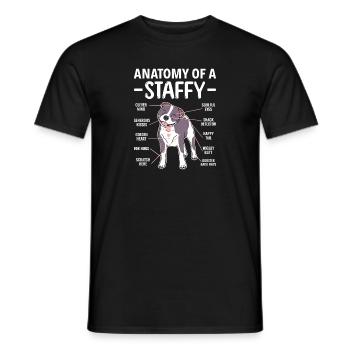 American Staffordshire Bull Terrier Staffy Dog - Men's T-Shirt - black - Front - AI Model Male 178 light (178cm)