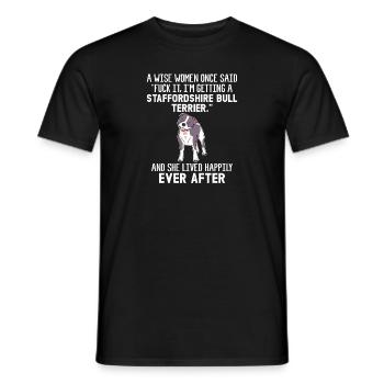 American Staffordshire Bull Terrier Staffy Dog - Men's T-Shirt - black - Front - AI Model Male 178 light (178cm)