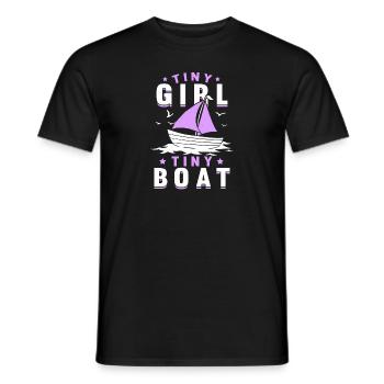 Little Girl Small Boat Sailing School Baltic Sea - Men's T-Shirt - black - Front - AI Model Male 178 light (178cm)