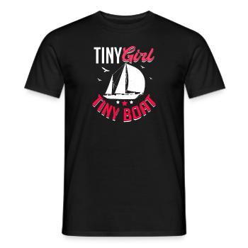 Little Girl Small Boat Sailing School Baltic Sea - Men's T-Shirt - black - Front - AI Model Male 178 light (178cm)