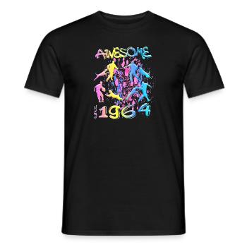 Awesome since 1964. Agility, Hundetraining - Men's T-Shirt - black - Front - AI Model Male 178 light (178cm)