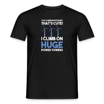 Wind turbine technician wind farm wind power - Men's T-Shirt - black - Front - AI Model Male 178 light (178cm)