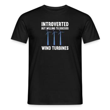 Wind turbine technician wind farm wind power - Men's T-Shirt - black - Front - AI Model Male 178 light (178cm)