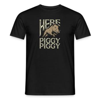 Chasse au sanglier chasseur sanglier - T-shirt homme - noir - Devant - AI Model Male 178 light (178cm)