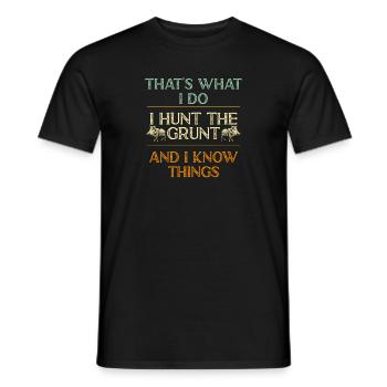 Chasse au sanglier chasseur sanglier - T-shirt homme - noir - Devant - AI Model Male 178 light (178cm)