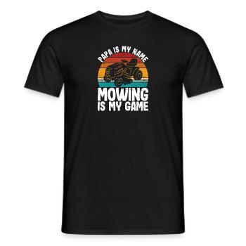 Lawnmowing Papa is my game mowing fathersday - Männer T-Shirt - Schwarz - Vorne - AI Model Male 178 light (178cm)