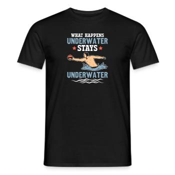 Water Polo Wasserball - Men's T-Shirt - black - Front - AI Model Male 178 light (178cm)