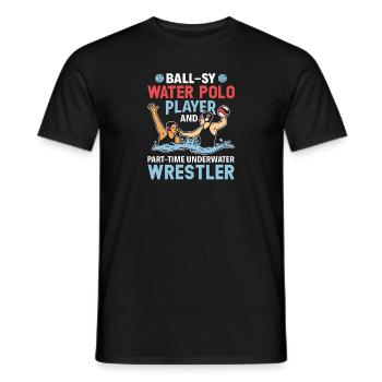 Water Polo Wasserball - Men's T-Shirt - black - Front - AI Model Male 178 light (178cm)