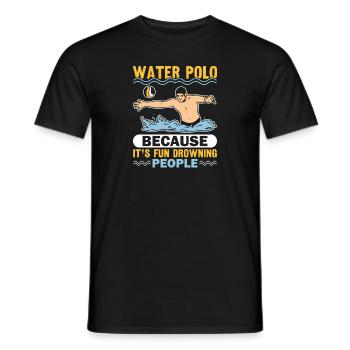 Water Polo Wasserball - Men's T-Shirt - black - Front - AI Model Male 178 light (178cm)