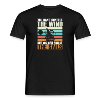 Vous ne pouvez pas contrôler le voilier à vent - T-shirt homme - noir - Devant - AI Model Male 178 light (178cm)