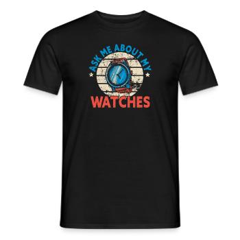 Watch Collector Watch Watchmaker - Men's T-Shirt - black - Front - AI Model Male 178 light (178cm)