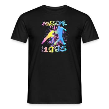 Awesome since 1995. Agility, Hundetraining - Men's T-Shirt - black - Front - AI Model Male 178 light (178cm)