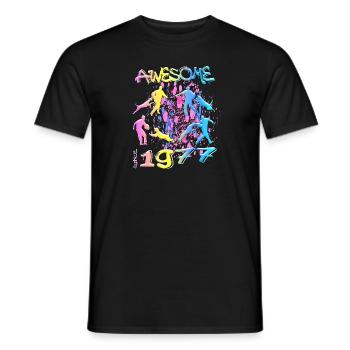 Awesome since 1977. Agility, Hundetraining - Men's T-Shirt - black - Front - AI Model Male 178 light (178cm)