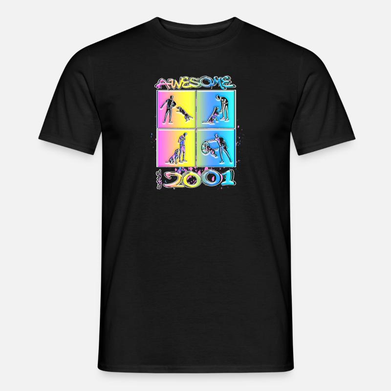 Awesome since 2001. Agility, Hundetraining - Männer T-Shirt - Schwarz