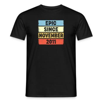 11 Years Old Epic Since November 2011 11th - Men's T-Shirt - black - Front - AI Model Male 178 light (178cm)
