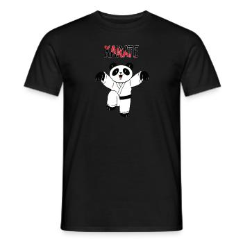 Karate Panda - Karate Japanische Kampfsportarten - Männer T-Shirt - Schwarz - Vorne - AI Model Male 178 light (178cm)