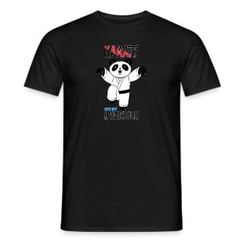 Niedlicher, aber gefährlicher Karate-Panda - Männer T-Shirt - Schwarz - Vorne - AI Model Male 178 light (178cm)