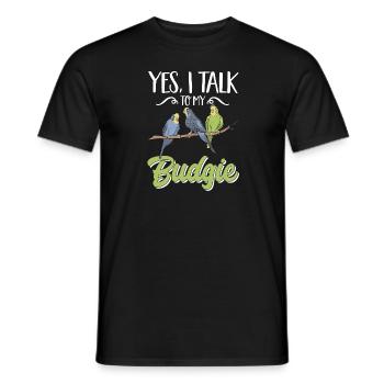 Budgerigar Parakeet Bird Pet Gift - Men's T-Shirt - black - Front - AI Model Male 178 light (178cm)