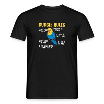Budgerigar Parakeet Bird Pet Gift - Men's T-Shirt - black - Front - AI Model Male 178 light (178cm)