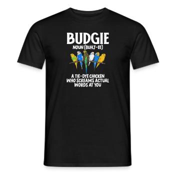 Wellensittich Sittich Vogel Haustier Geschenk - Männer T-Shirt - Schwarz - Vorne - AI Model Male 178 light (178cm)