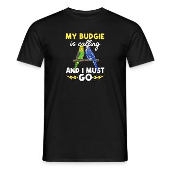Budgerigar Parakeet Bird Pet Gift - Men's T-Shirt - black - Front - AI Model Male 178 light (178cm)