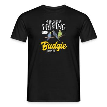 Budgerigar Perruche Oiseau Cadeau pour animaux de compagnie - T-shirt homme - noir - Devant - AI Model Male 178 light (178cm)