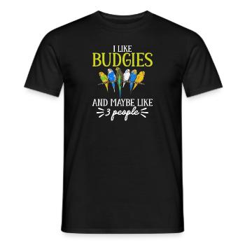 Budgerigar Perruche Oiseau Cadeau pour animaux de compagnie - T-shirt homme - noir - Devant - AI Model Male 178 light (178cm)