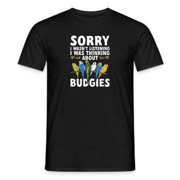 Budgerigar Parakeet Bird Pet Gift - Men's T-Shirt - black - Front - AI Model Male 178 light (178cm)