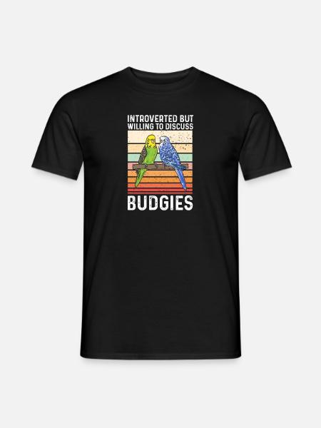 Budgerigar Parakeet Bird Pet Gift - Men's T-Shirt - black