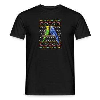 Budgerigar Parakeet Bird Pet Gift - Men's T-Shirt - black - Front - AI Model Male 178 light (178cm)