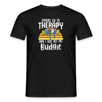 Budgerigar Perruche Oiseau Cadeau pour animaux de compagnie - T-shirt homme - noir - Devant - AI Model Male 178 light (178cm)