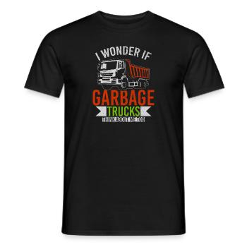 I Wonder If Garbage Trucks Think About Me Too - Men's T-Shirt - black - Front - AI Model Male 178 light (178cm)